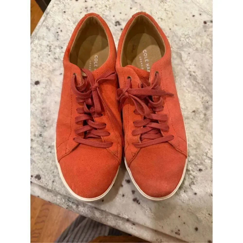 Cole Haan Grand 0.S Orange Suede Sneakers sz 10-1/2